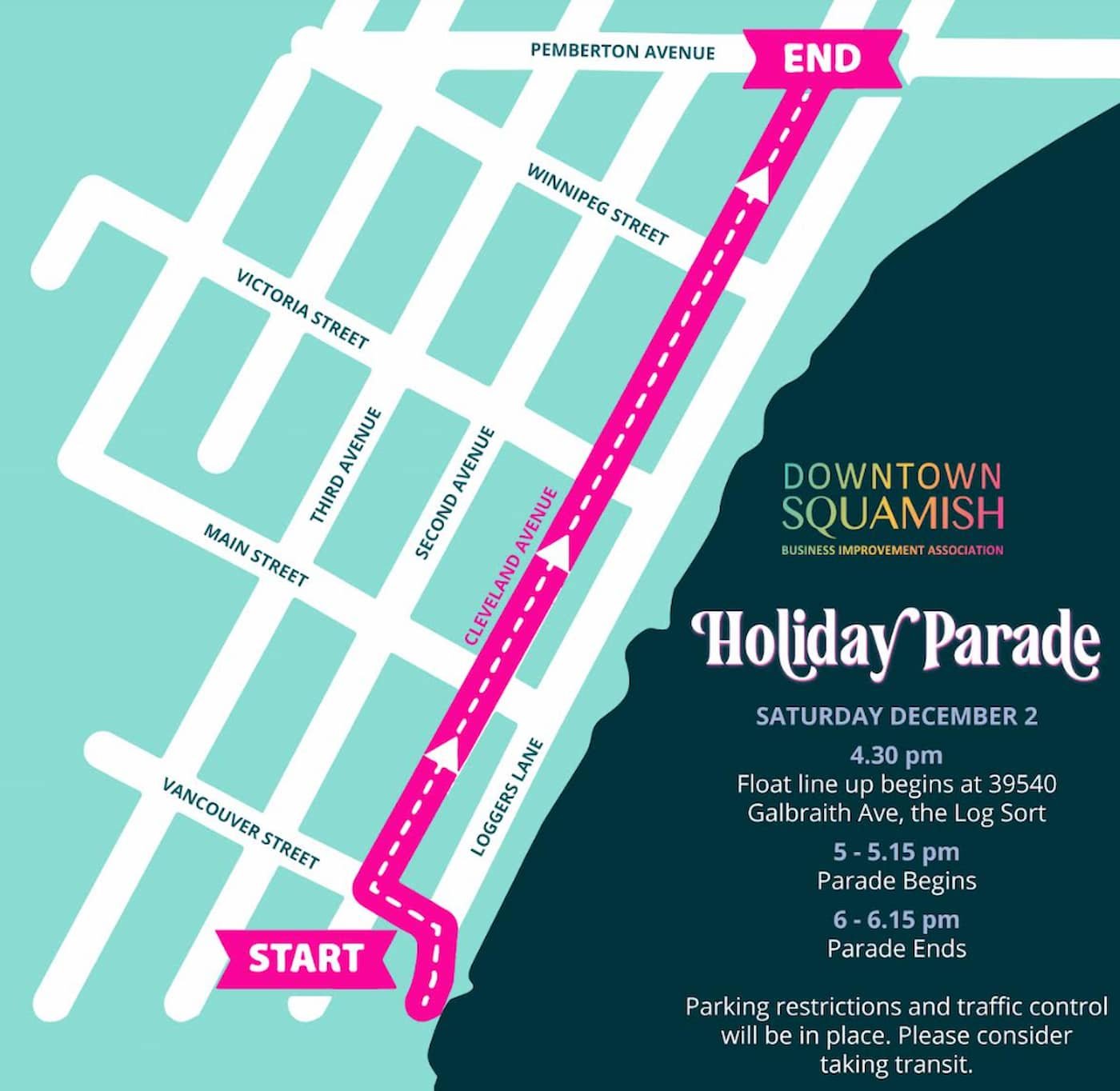 New Route for Downtown Squamish Holiday Parade