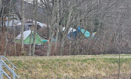 homeless encampment in Downtown Squamish
