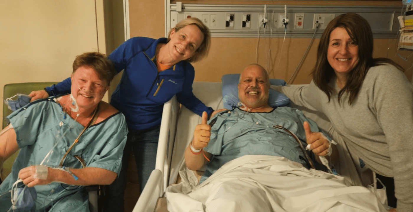 Tim Hoskin and Jeff Cooke with their partners.