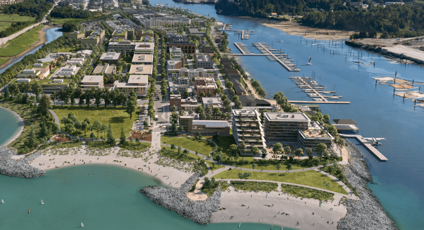 Rendering of the park at Oceanfront Squamish.