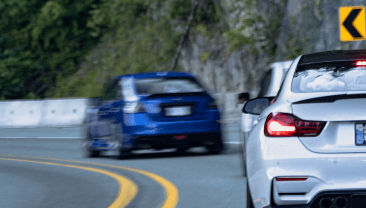cars on Sea to Sky Highway