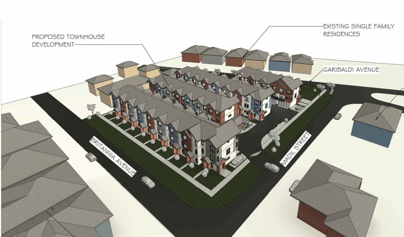 Proposed townhomes in Dentville.