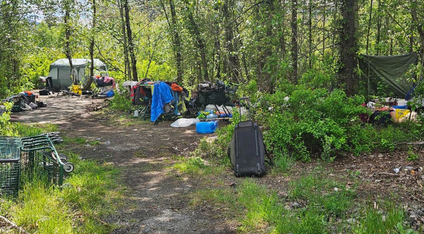 Homeless encampment on Bailey Street.