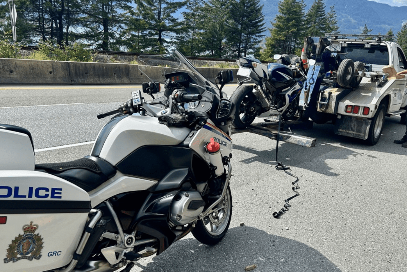 Highway Patrol motorcycle.