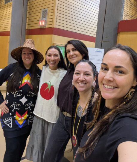 Manoomin Collective board members (from left): Kwewawtennat Virginia, Tessa Antone, Donna St. Louis, Courtney Milne, and founder Melissa Arnott work together to create space for Indigenous cultural connection in Squamish.