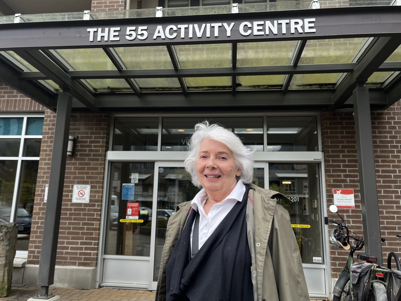 Grace Crosby outside the 55+ Activity Centre in Squamish, where she runs Art Exploration for Grief and Loss every Thursday evening.